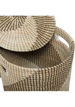 Wholesale 🌟 Contemporary Seagrass Storage Basket - Set of 2 by Monroe Lane 🤩 -Monroe Lane Sales Belk 30081