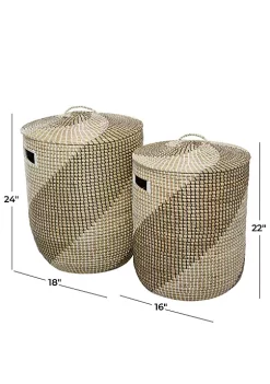 Wholesale 🌟 Contemporary Seagrass Storage Basket - Set of 2 by Monroe Lane 🤩 -Monroe Lane Sales Belk 30082