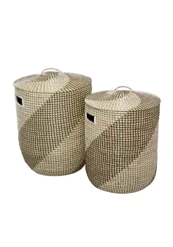 Wholesale 🌟 Contemporary Seagrass Storage Basket - Set of 2 by Monroe Lane 🤩 -Monroe Lane Sales Belk 30084