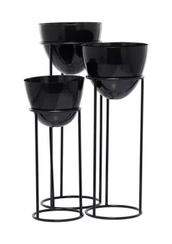 Promo 🎉 Contemporary Metal Planter - Set of 3 by Monroe Lane 🎁 -Monroe Lane Sales Belk 30238