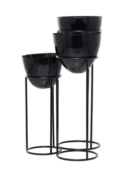 Promo 🎉 Contemporary Metal Planter - Set of 3 by Monroe Lane 🎁 -Monroe Lane Sales Belk 30239