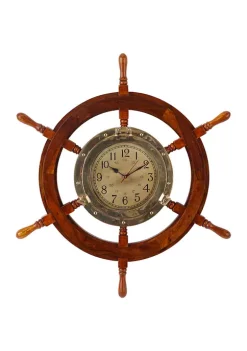 Budget π Nautical Wood Wall Clock by Monroe Lane π§¨