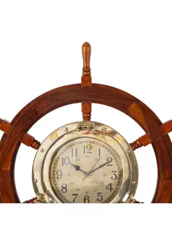 Budget 😉 Nautical Wood Wall Clock by Monroe Lane 🧨 -Monroe Lane Sales Belk 30243