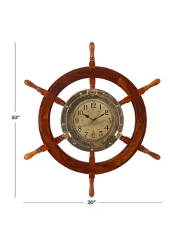 Budget 😉 Nautical Wood Wall Clock by Monroe Lane 🧨 -Monroe Lane Sales Belk 30244