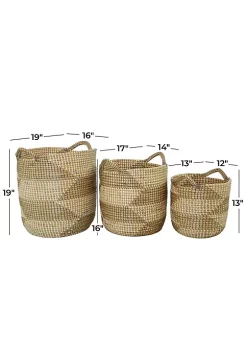 Brand new ✔️ Bohemian Seagrass Storage Basket - Set of 3 by Monroe Lane 😀 -Monroe Lane Sales Belk 30284