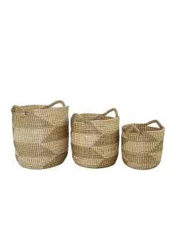 Brand new ✔️ Bohemian Seagrass Storage Basket - Set of 3 by Monroe Lane 😀 -Monroe Lane Sales Belk 30286