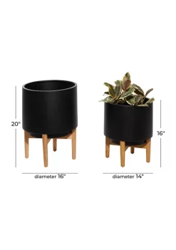 Flash Sale 🧨 Contemporary Metal Planter - Set of 2 by Monroe Lane ⌛ -Monroe Lane Sales Belk 30289