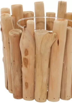 Deals ⭐ Coastal Wood Candle Holder by Monroe Lane ⭐ -Monroe Lane Sales Belk 3034