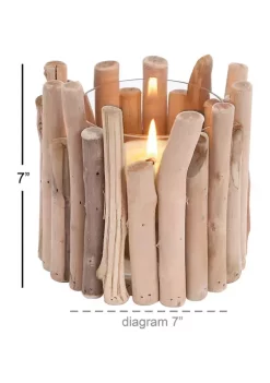 Deals ⭐ Coastal Wood Candle Holder by Monroe Lane ⭐ -Monroe Lane Sales Belk 3035