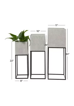 Outlet ❤️ Modern Metal Planter - Set of 3 by Monroe Lane 💯 -Monroe Lane Sales Belk 30362