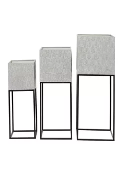 Outlet ❤️ Modern Metal Planter - Set of 3 by Monroe Lane 💯 -Monroe Lane Sales Belk 30363