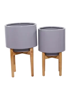 Hot Sale 🥰 Contemporary Metal Planter - Set of 2 by Monroe Lane 🧨