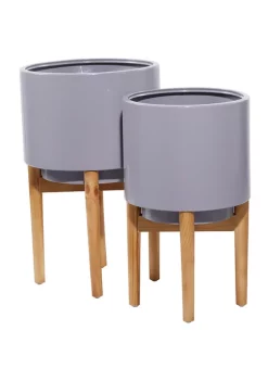 Hot Sale 🥰 Contemporary Metal Planter - Set of 2 by Monroe Lane 🧨 -Monroe Lane Sales Belk 30369