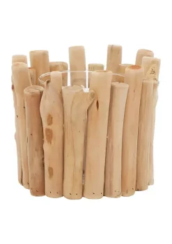 Deals ⭐ Coastal Wood Candle Holder by Monroe Lane ⭐ -Monroe Lane Sales Belk 3037