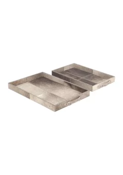 Wholesale 🔥 Traditional Wood Tray - Set of 2 by Monroe Lane 👍 -Monroe Lane Sales Belk 30395