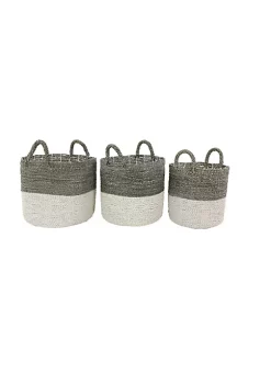 Flash Sale 🥰 Contemporary Seagrass Storage Basket - Set of 3 by Monroe Lane 💯