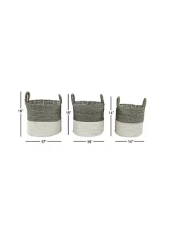 Flash Sale 🥰 Contemporary Seagrass Storage Basket - Set of 3 by Monroe Lane 💯 -Monroe Lane Sales Belk 30419