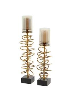 Coupon ⌛ Modern Stainless Steel Hurricane Lamp - Set of 2 by Monroe Lane 😉 -Monroe Lane Sales Belk 30445