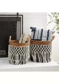 Discount 🎉 Banana Leaf Natural Storage Basket - Set of 2 by Monroe Lane 🛒 -Monroe Lane Sales Belk 30483