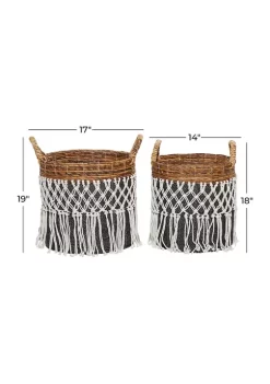 Discount 🎉 Banana Leaf Natural Storage Basket - Set of 2 by Monroe Lane 🛒 -Monroe Lane Sales Belk 30484