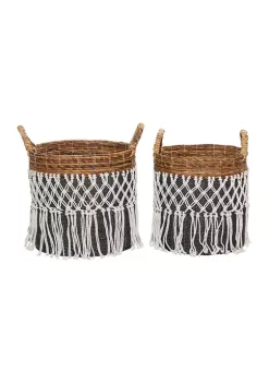 Discount 🎉 Banana Leaf Natural Storage Basket - Set of 2 by Monroe Lane 🛒 -Monroe Lane Sales Belk 30485