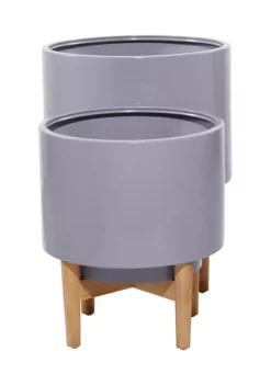 Best Sale ✨ Contemporary Metal Planter - Set of 2 by Monroe Lane 😉 -Monroe Lane Sales Belk 30502