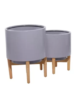 Best Sale ✨ Contemporary Metal Planter - Set of 2 by Monroe Lane 😉 -Monroe Lane Sales Belk 30503
