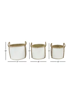 Top 10 ❤️ Coastal Seagrass Storage Basket - Set of 3 by Monroe Lane ⭐ -Monroe Lane Sales Belk 30561