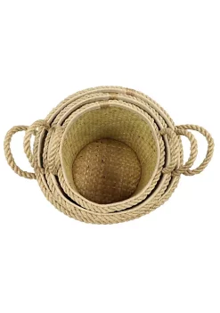 Top 10 ❤️ Coastal Seagrass Storage Basket - Set of 3 by Monroe Lane ⭐ -Monroe Lane Sales Belk 30562