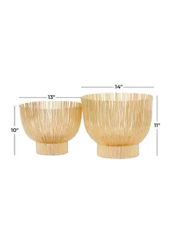 Deals ✨ Contemporary Metal Decorative Bowl - Set of 2 by Monroe Lane ❤️ -Monroe Lane Sales Belk 30592