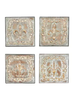 Best Sale ❤️ Rustic Metal Wall Decor - Set of 4 by Monroe Lane 🔔 -Monroe Lane Sales Belk 3070