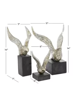 Outlet 🛒 Contemporary Polystone Sculpture - Set of 3 by Monroe Lane 🤩 -Monroe Lane Sales Belk 30744