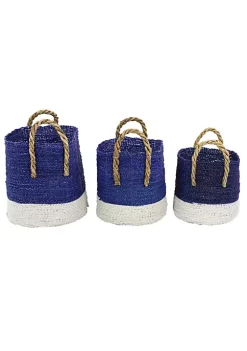 Wholesale 🎁 Coastal Seagrass Storage Basket - Set of 3 by Monroe Lane ✨ -Monroe Lane Sales Belk 30751