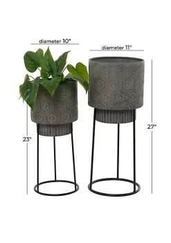 Flash Sale 🤩 Modern Metal Planter - Set of 2 by Monroe Lane 👍 -Monroe Lane Sales Belk 30780