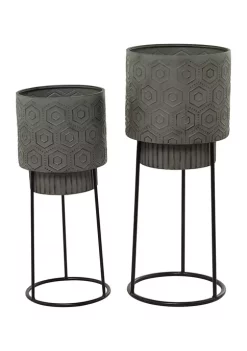 Flash Sale 🤩 Modern Metal Planter - Set of 2 by Monroe Lane 👍 -Monroe Lane Sales Belk 30781