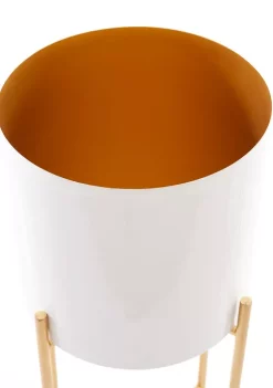 New 👏 Contemporary Metal Planter - Set of 2 by Monroe Lane 🥰 -Monroe Lane Sales Belk 30810