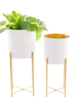 New 👏 Contemporary Metal Planter - Set of 2 by Monroe Lane 🥰 -Monroe Lane Sales Belk 30812