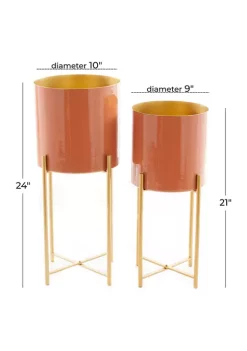 Coupon 😍 Contemporary Metal Planter - Set of 2 by Monroe Lane 👍 -Monroe Lane Sales Belk 30815