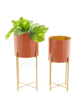 Coupon 😍 Contemporary Metal Planter - Set of 2 by Monroe Lane 👍 -Monroe Lane Sales Belk 30816