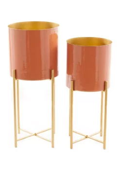Coupon 😍 Contemporary Metal Planter - Set of 2 by Monroe Lane 👍 -Monroe Lane Sales Belk 30818