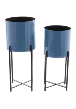 Coupon ๐คฉ Contemporary Metal Planter - Set of 2 by Monroe Lane ๐