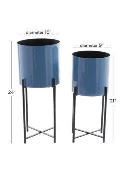 Coupon 🤩 Contemporary Metal Planter - Set of 2 by Monroe Lane 🎁 -Monroe Lane Sales Belk 30821