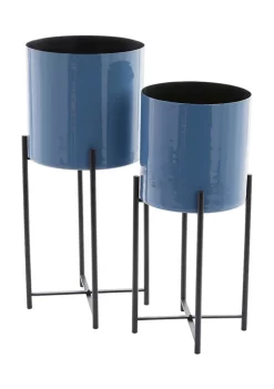 Coupon 🤩 Contemporary Metal Planter - Set of 2 by Monroe Lane 🎁 -Monroe Lane Sales Belk 30822