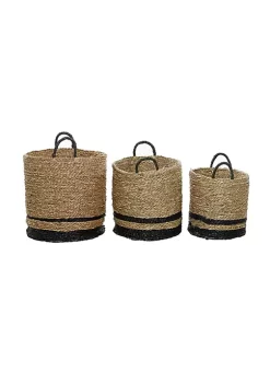 Budget 🌟 Modern Seagrass Storage Basket - Set of 3 by Monroe Lane ✨ -Monroe Lane Sales Belk 30903