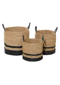 Budget 🌟 Modern Seagrass Storage Basket - Set of 3 by Monroe Lane ✨ -Monroe Lane Sales Belk 30904