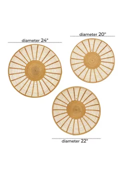 Outlet 😉 Bohemian Wood Wall Decor - Set of 3 by Monroe Lane 🌟 -Monroe Lane Sales Belk 30916