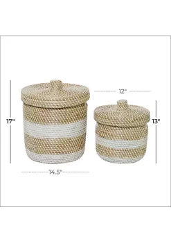 Deals ✨ Coastal Seagrass Storage Basket - Set of 2 by Monroe Lane 👏 -Monroe Lane Sales Belk 30934