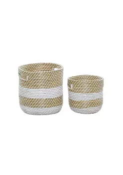 Deals ✨ Coastal Seagrass Storage Basket - Set of 2 by Monroe Lane 👏 -Monroe Lane Sales Belk 30935