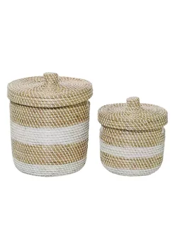 Deals ✨ Coastal Seagrass Storage Basket - Set of 2 by Monroe Lane 👏 -Monroe Lane Sales Belk 30936