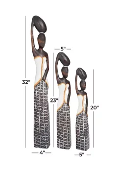 Coupon 🥰 Bohemian Wood Sculpture - Set of 3 by Monroe Lane ⌛ -Monroe Lane Sales Belk 30960